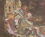 Egon Schiele Edge of Town (Kruman Town Crescent III) (mk12) oil painting